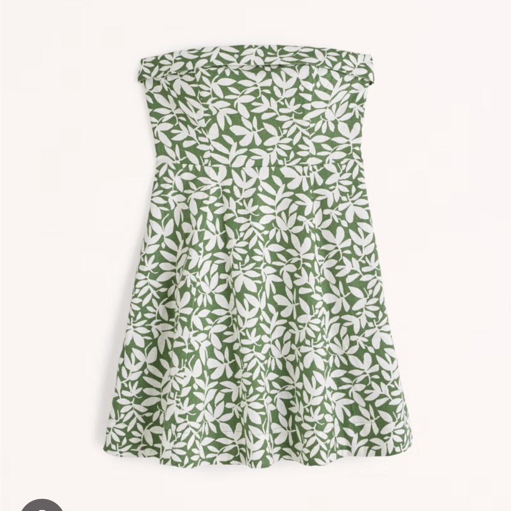 Abercrombie & Fitch strapless linen blend mini dress